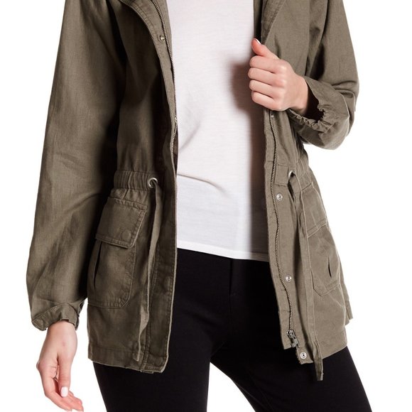 New JACKET Linen Cotton Hood Coat Topper Women's 4 Washable NWOT - Picture 4 of 7